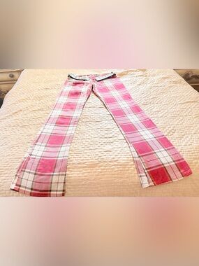 Vintage Electric Barbarella Red/Vanilla Plaid Pants Sz 4